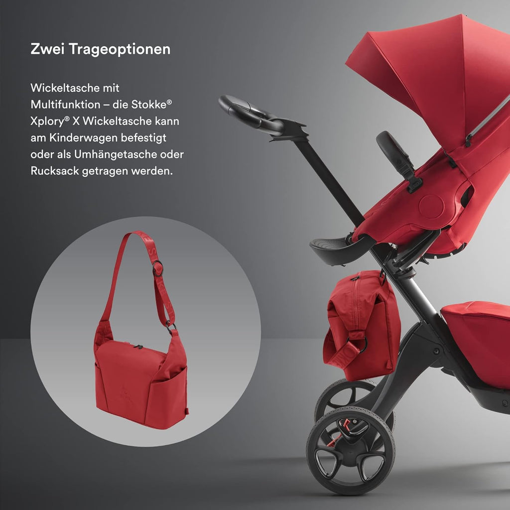 Stokke Xplory X Wickeltasche – Trageoption als Schultertasche oder Rucksack – Inklusive faltbarer Wickelunterlage & Beuteltasche – UPF 50+, wasserabweisend, leicht zu reinigen