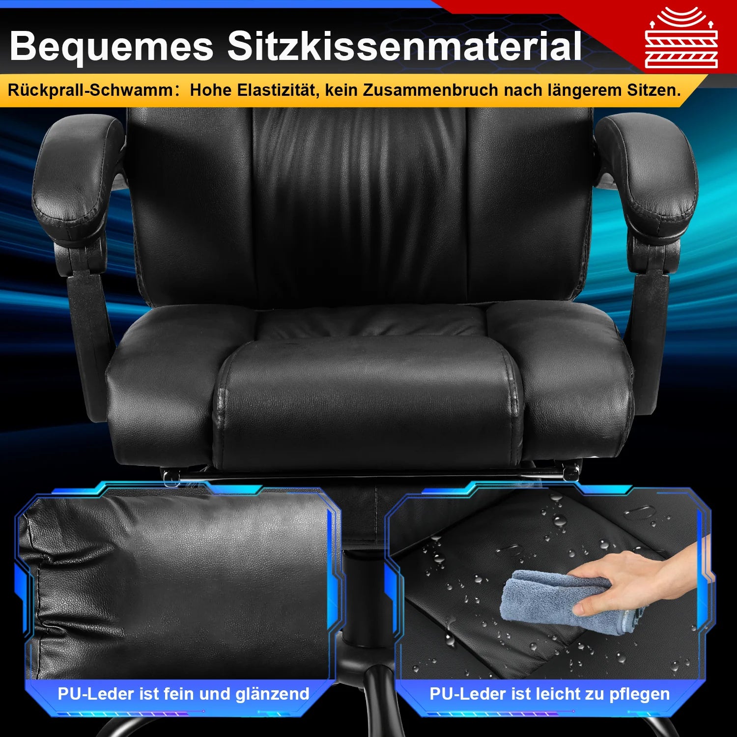 Sonnewelt Sedia girevole regolabile in altezza Sedia da ufficio girevole a 360°