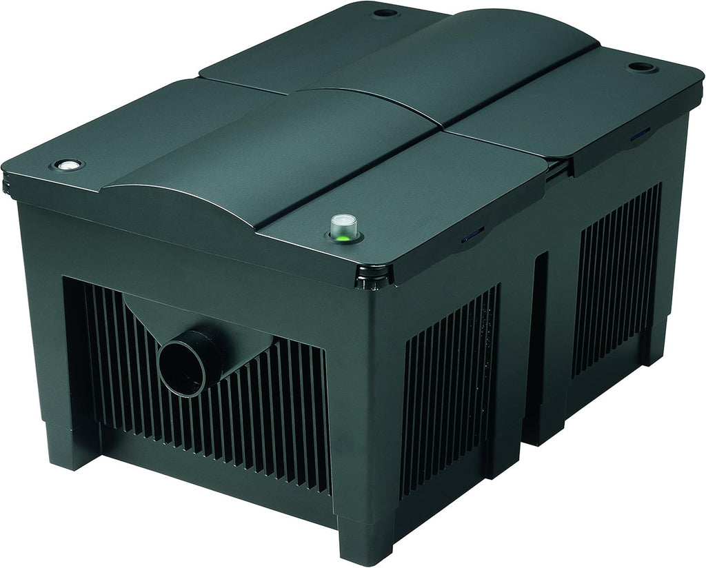 OASE 57377 Filtro a flusso continuo BioSmart UVC 16000 adatto per laghetti fino a 16 m³, sistema di filtraggio, set di filtraggio incl. materiale filtrante e chiarificatore UVC, nero