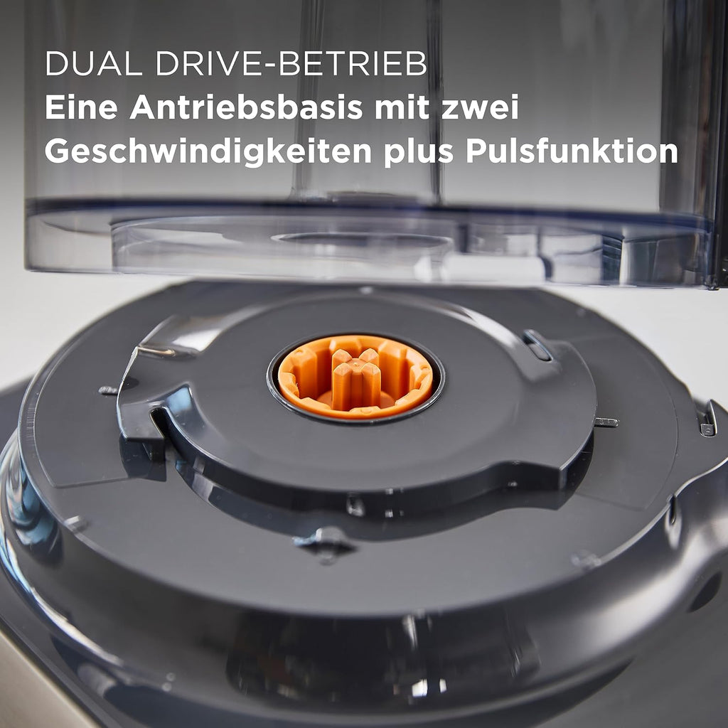 Kenwood MultiPro OneTouch FDM73.480SS – 2-in-1 Kompakt-Küchenmaschine & Mixer, 6 Zubehörteile, 6 Automatikprogramme, Variable Geschwindigkeit & Pulse-Funktion, Integrierte Waage, 1000 W, Silber