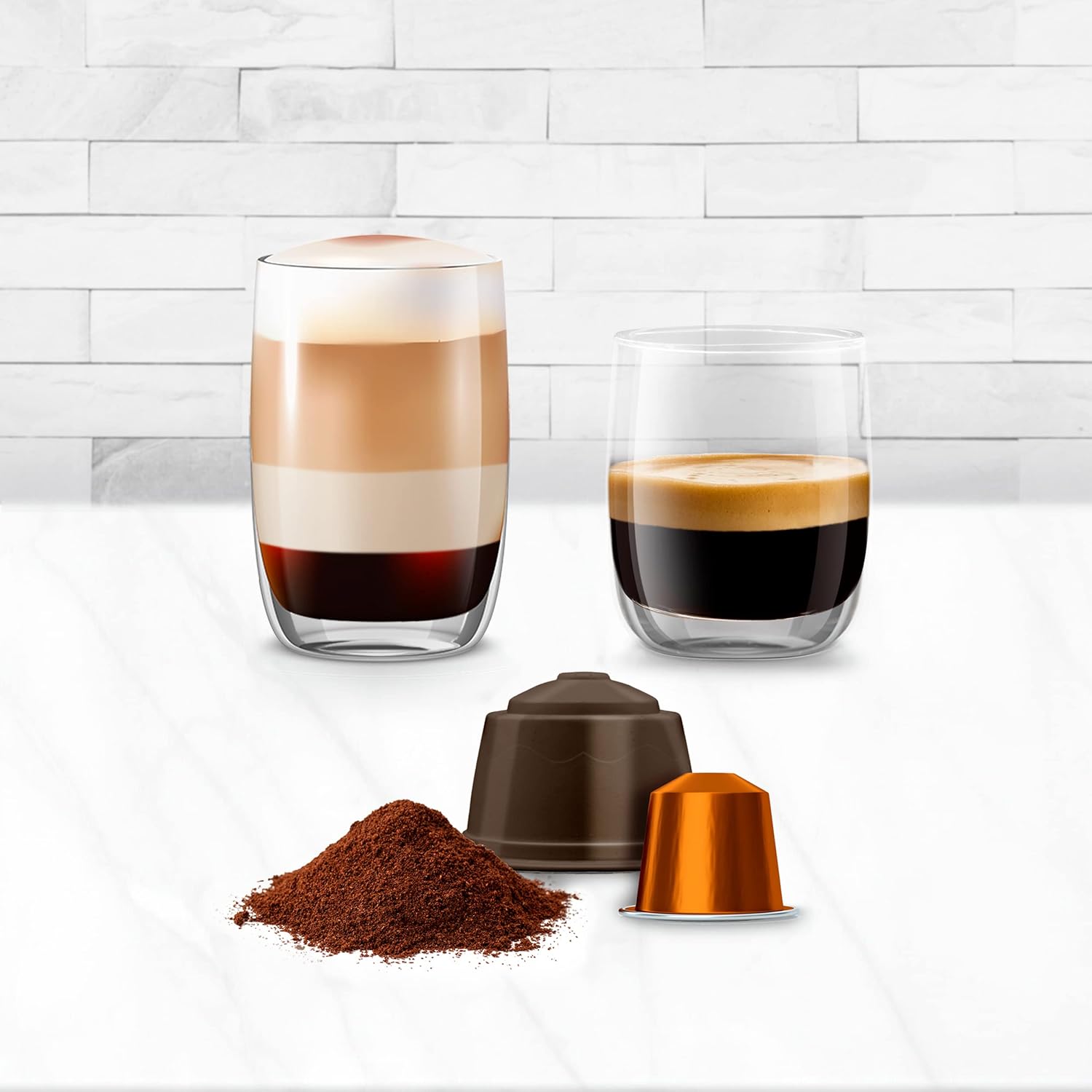 Ufesa Bellagio 3-in-1 Multi-Capsule Coffee Machine for Nespresso Original Capsule, Dolce Gusto or Ground Coffee, Digital Touch Panel with 7 Levels, 1 L Water Tank, 1400 W, 15 Bar Pressure, Compact