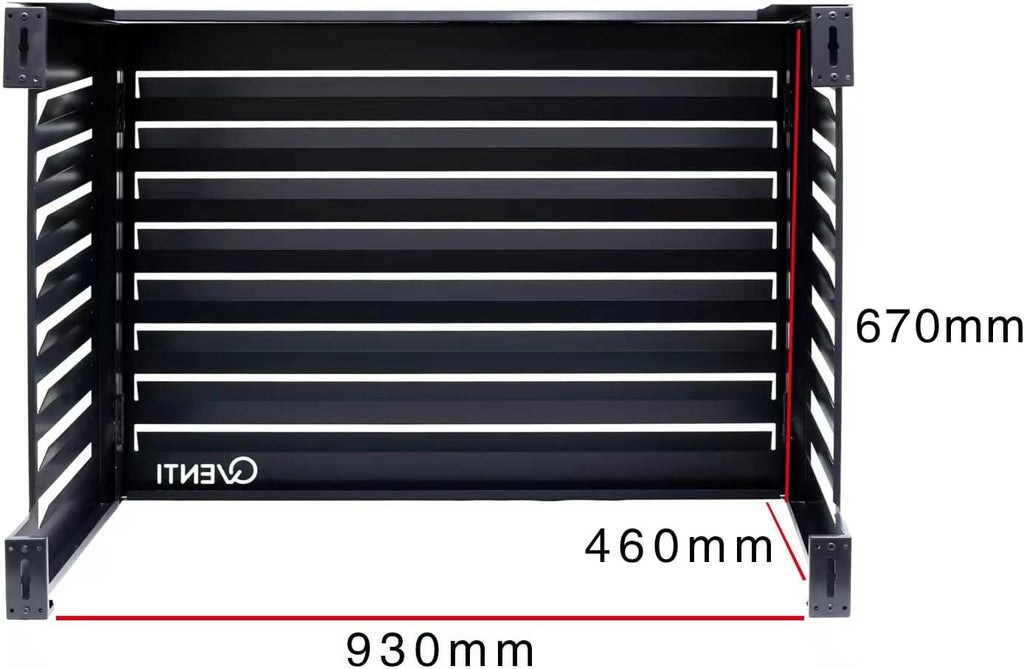 Copertura Qventi per condizionatore - Antracite/Grigio - Alluminio - Griglia di protezione - Rivestimento - Facile montaggio - Taglia S - Dimensioni esterne (LxPxH): 100 x 50 x 75 cm