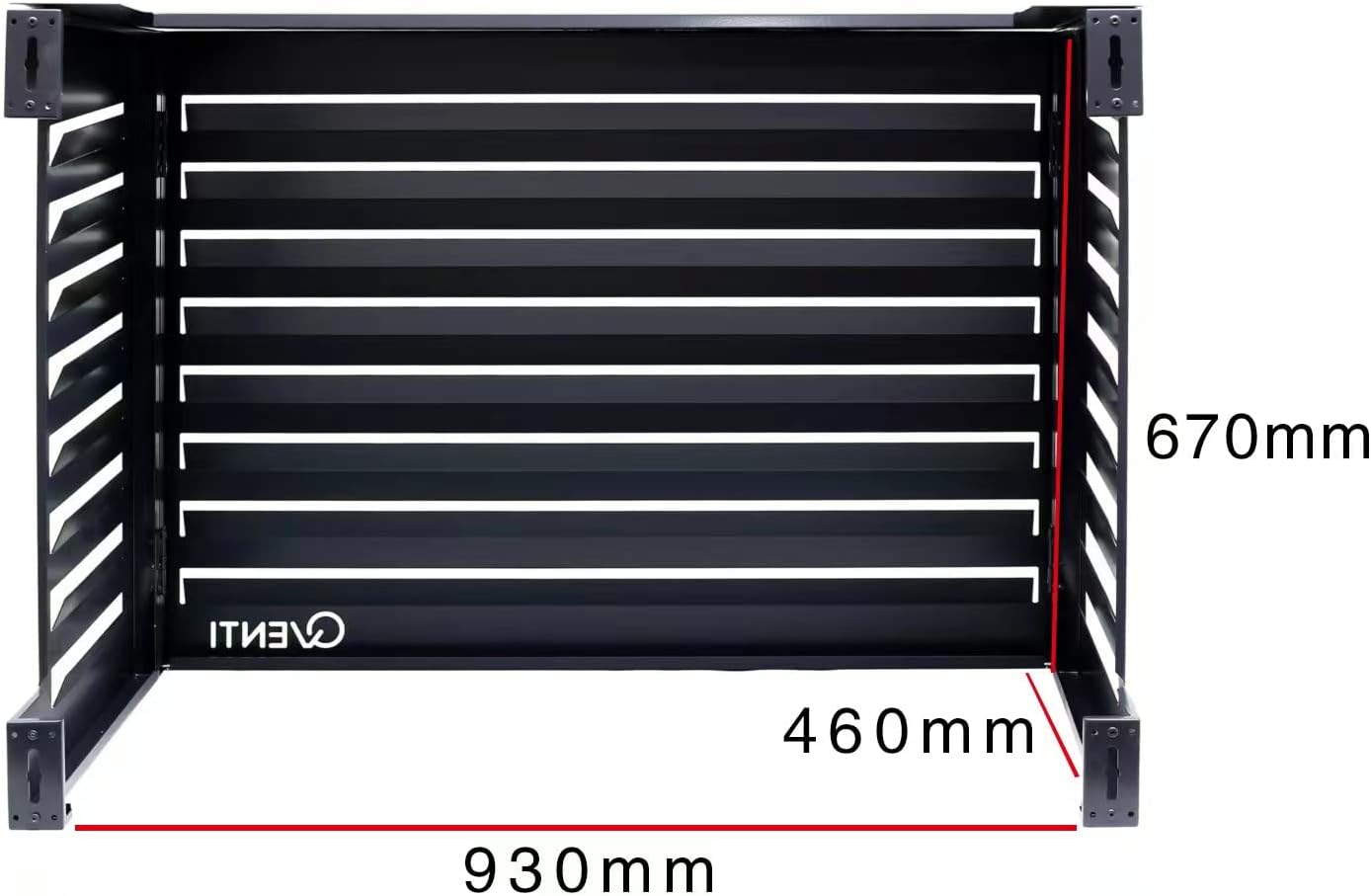 Copertura Qventi per condizionatore - Antracite/Grigio - Alluminio - Griglia di protezione - Rivestimento - Facile montaggio - Taglia S - Dimensioni esterne (LxPxH): 100 x 50 x 75 cm