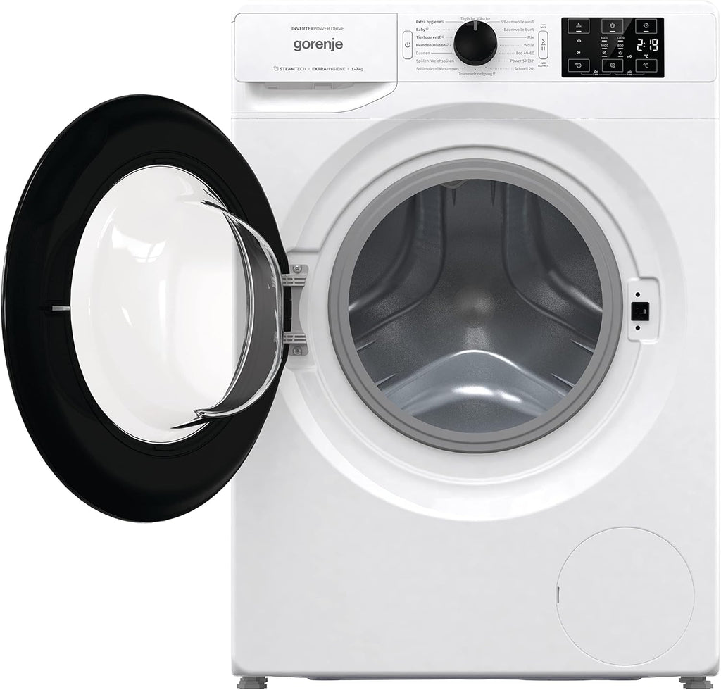 Gorenje WAM 74 SAP Lavatrice con funzione vapore / 7 kg / 1400 giri/min / 16 programmi / AquaStop / Motore Inverter PowerDrive / Cestello in acciaio inossidabile / Sicurezza bambini / EEK A / bianca