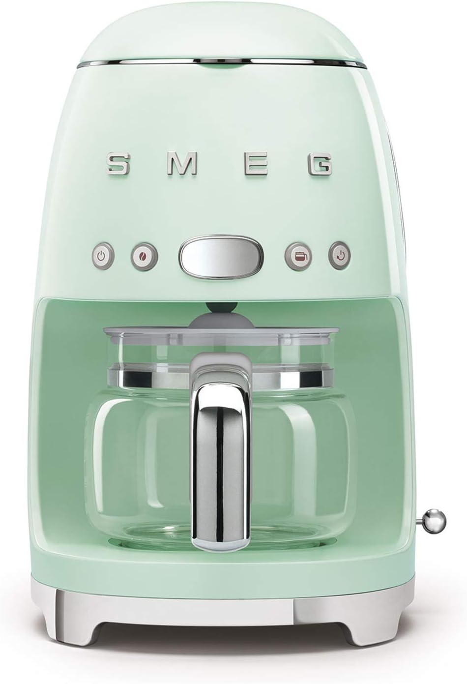 Smeg, DCF02BLMEU, Macchina da caffè con filtro, Funzione aroma e avvio automatico, Caraffa in vetro fino a 12 tazze, 2 livelli di intensità, Funzione di mantenimento del calore, 1050W, Nero opaco