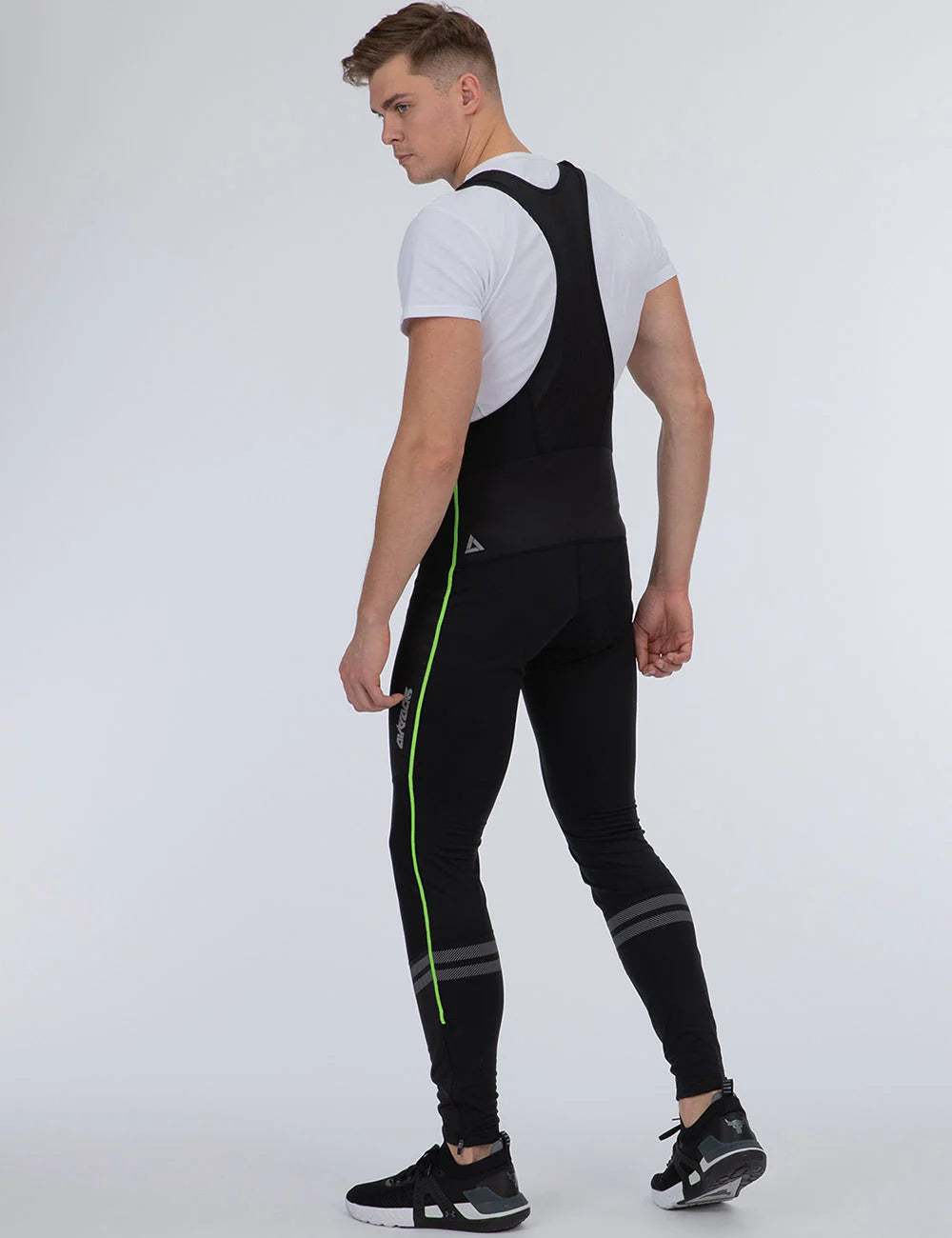 Herren Winter Fahrradhose Lang Trgerhose Pro Line II Schwarz-Neon Setprodukt