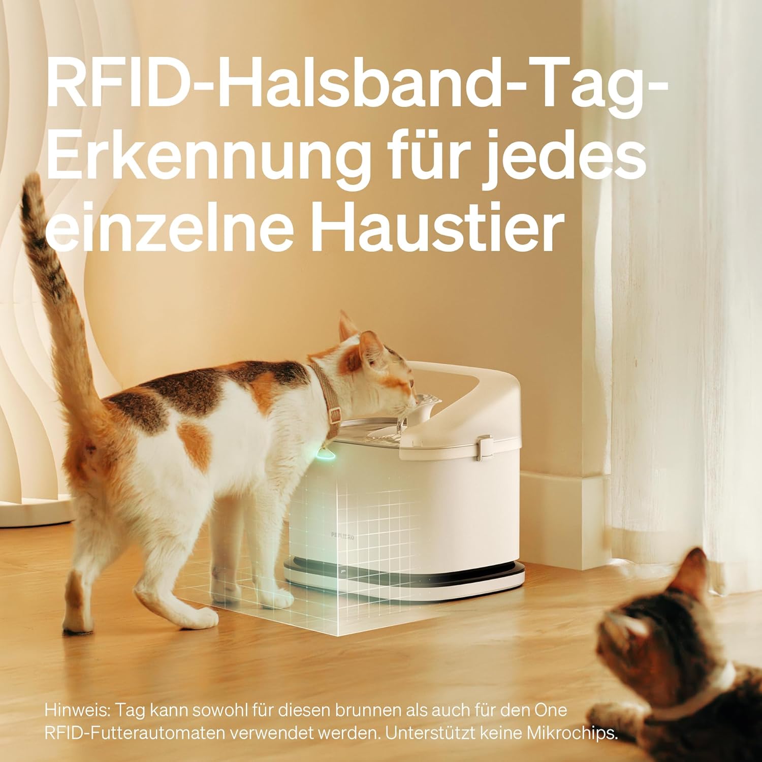 PETLIBRO Katzenbrunnen RFID-Haustieridentifikation Trinkbrunnen für Katze, 3L Dockstream App-Überwachung Katzentrinkbrunnen, Mehrere Haustiere Hydrationsüberwachung, mit Halsband-Tag, 2,4 Ghz Wi-Fi