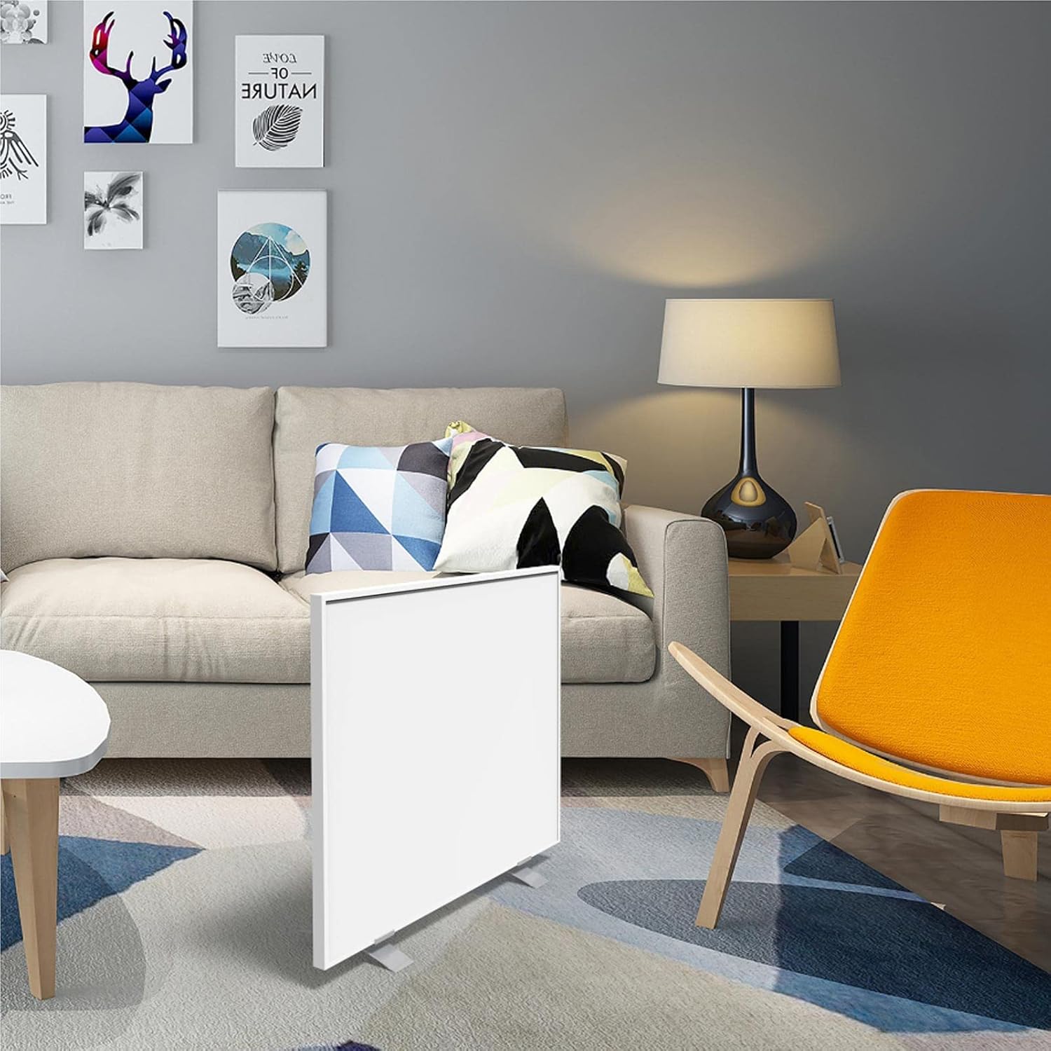 Byecold Riscaldatore a Infrarossi da Pavimento con Piedini 300 Watt, Riscaldamento Elettrico a Infrarossi, Termosifone, Pannello Radiante, Risparmio Energetico, Protezione da Surriscaldamento