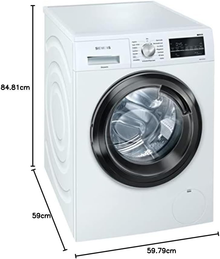 Siemens WM14G400 iQ500 Lavatrice / 8kg / C / 1400 giri/min / Programma Outdoor / Funzione varioSpeed / Funzione aggiunta bucato / aquaStop, Bianco/Nero
