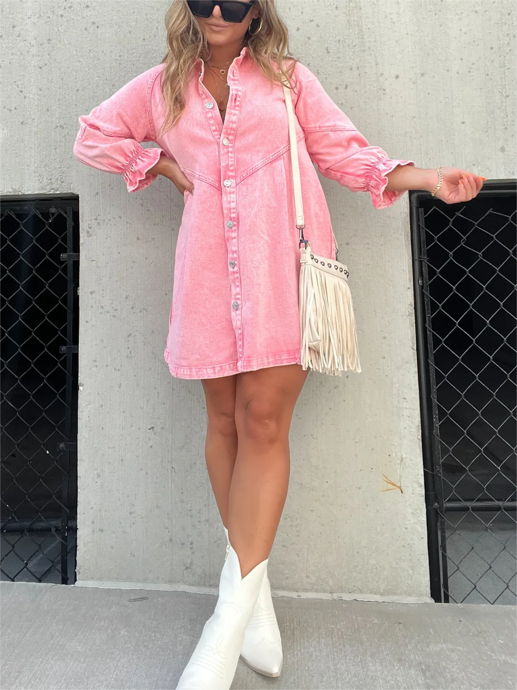 Shorena - Abito in denim lavato