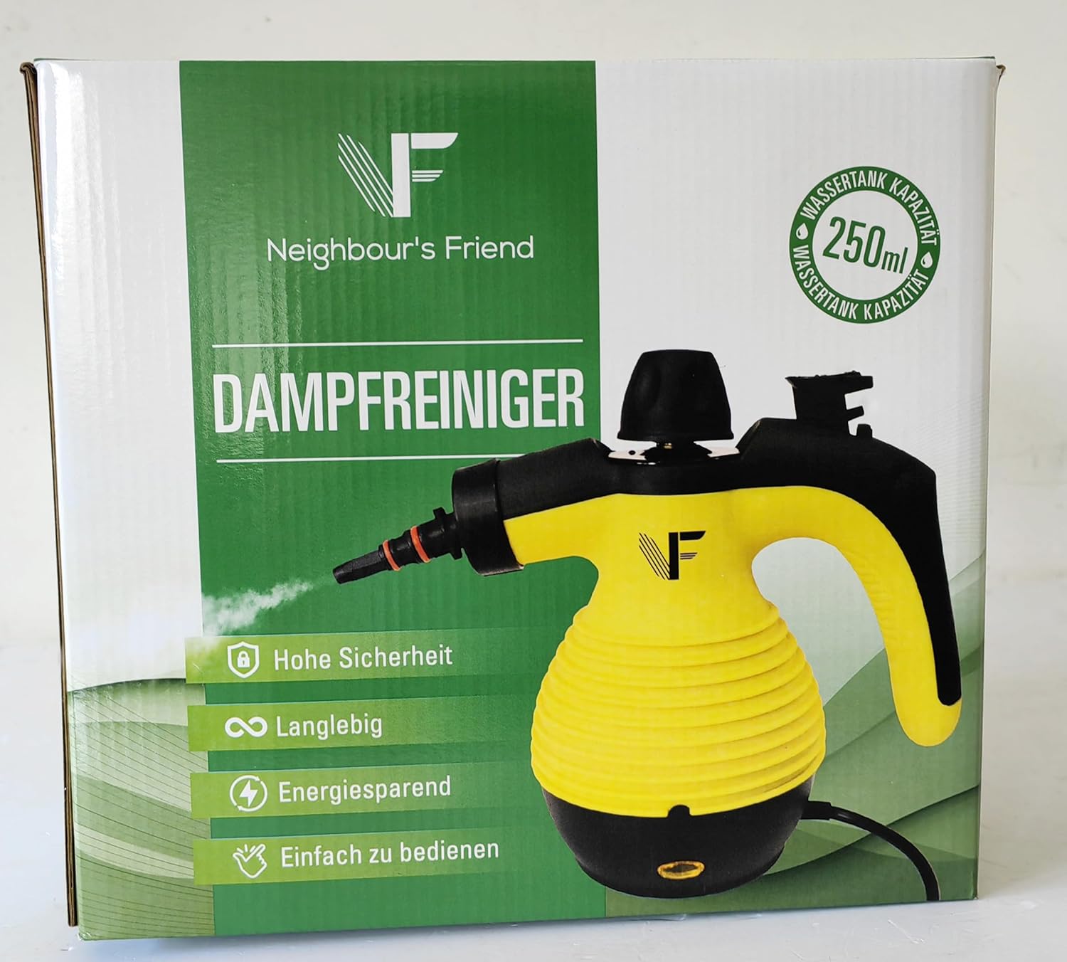 Neighbour's Friend Dampfreiniger Handgert mit vielen Aufstzen 350ml Tank I Leistungsstarker Handdampfreiniger 3,5 Bar I Dampf Gert Fenster mit Dampfregulierung