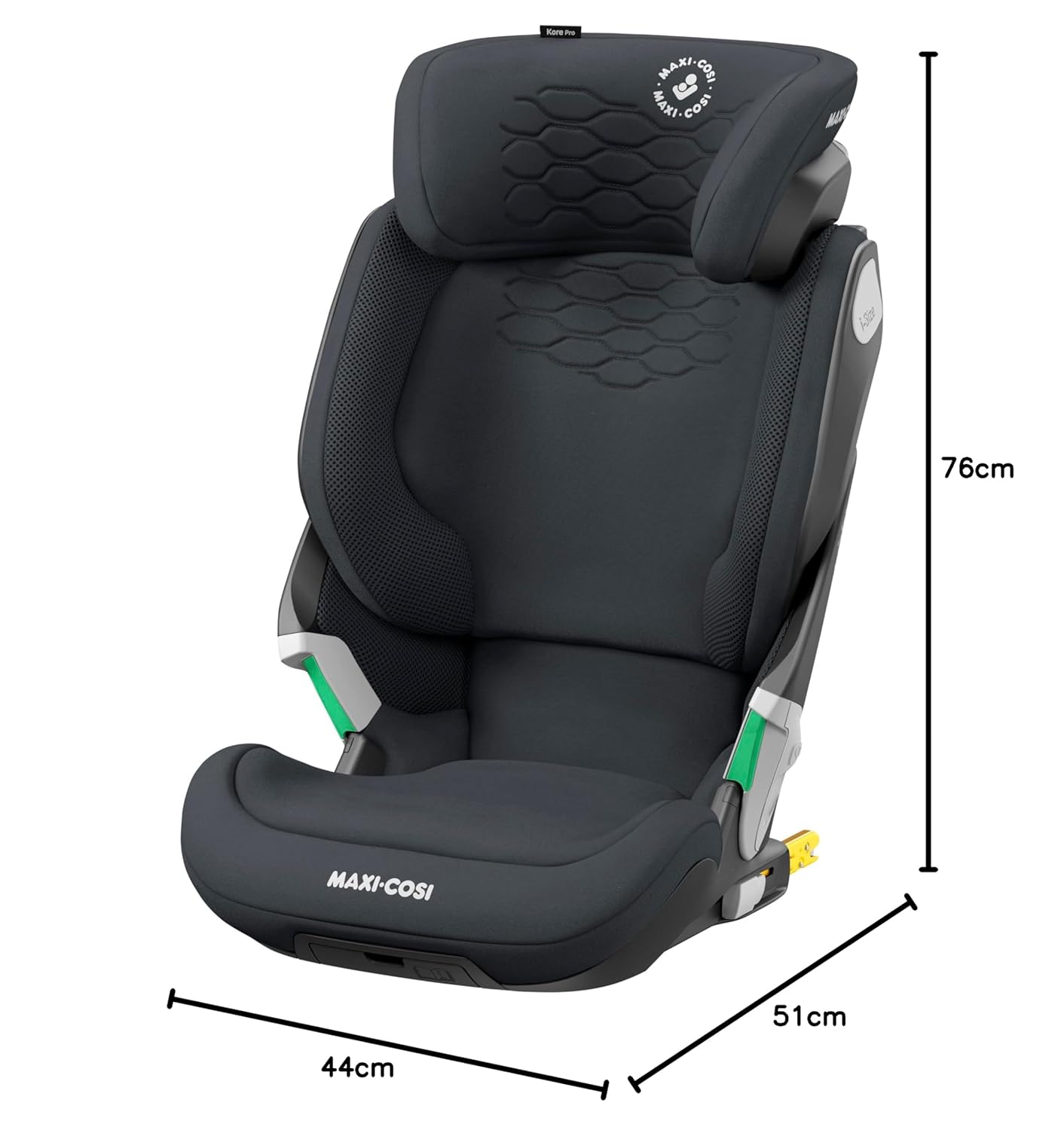 Seggiolino Auto Maxi-Cosi Kore Pro i-Size, 3.5–12 Anni, 100–150 cm, Luce ClickAssist, Altezza/Larghezza Regolabili, Sistema di Protezione Laterale+, Authentic Cognac