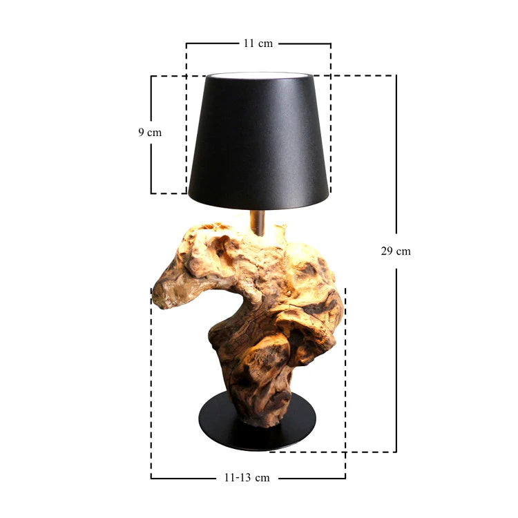 Lampada da tavolo a batteria a LED SERA, senza fili, paralume nero