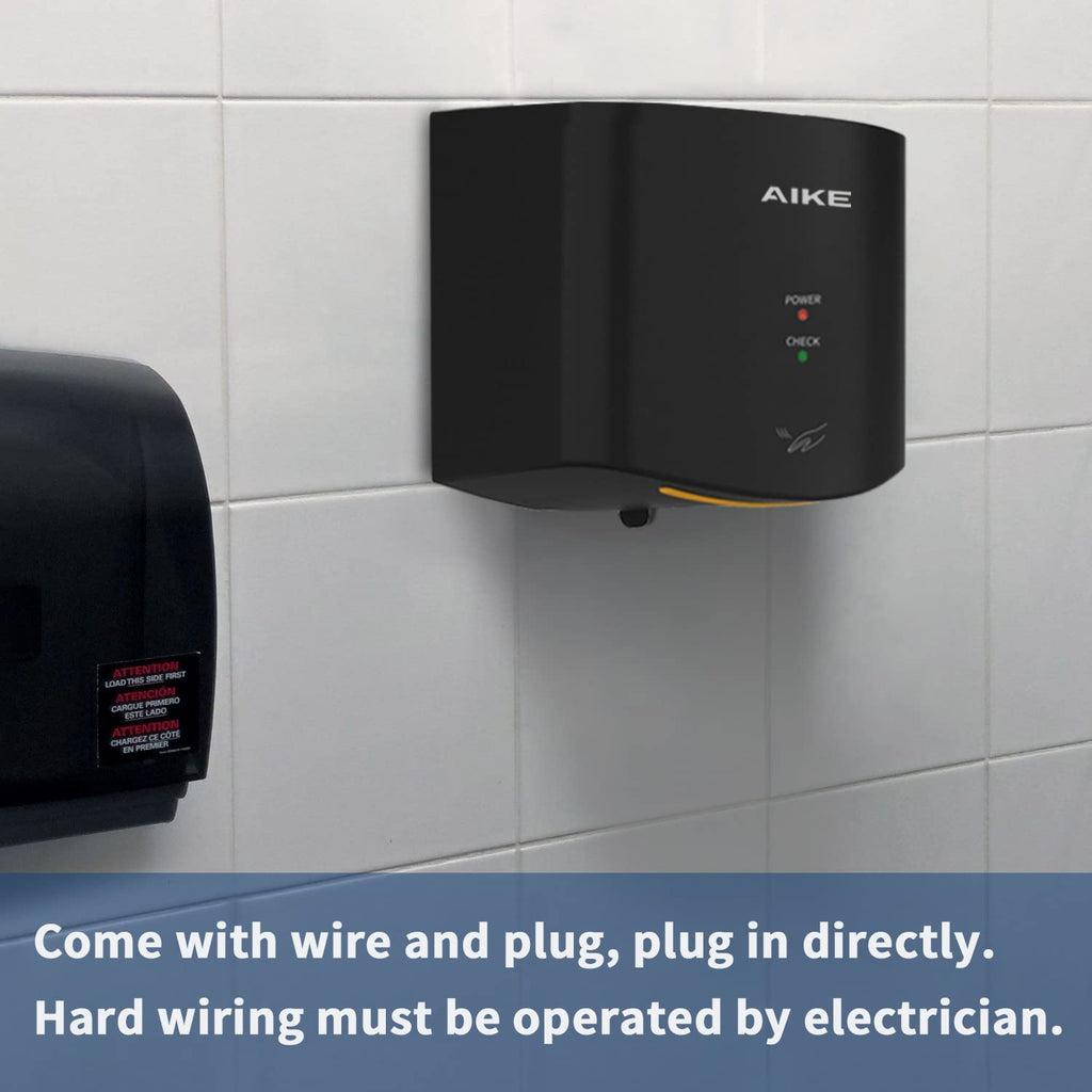 AIKE Hndetrockner 10 Sekunden Trocknen Energiesparend Kommerziell Elektrischer Hndetrockner Automatisch für Küche Badezimmer Toilette AK2630S 220V 1400W Silber