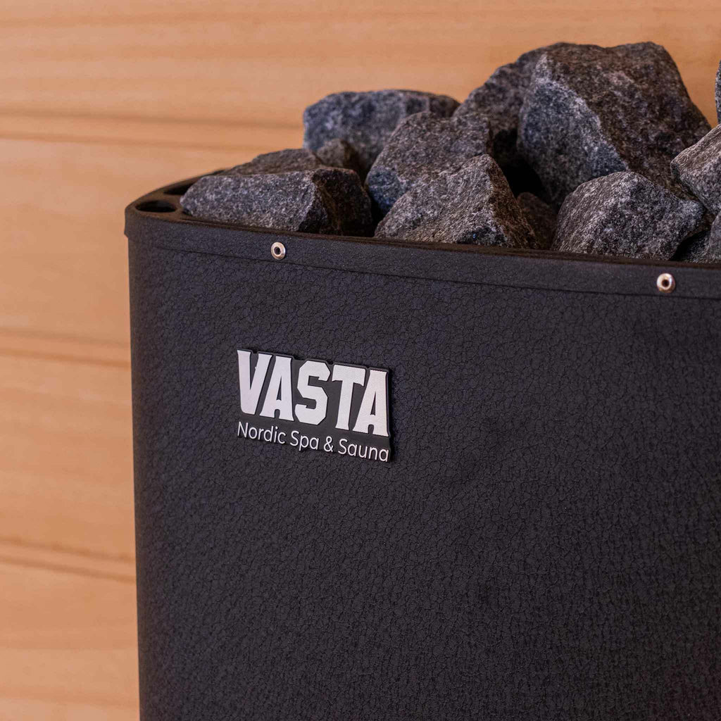 Stufa elettrica per sauna Vasta Blaze 8kW, controllo fisso, 7-12m3, nero