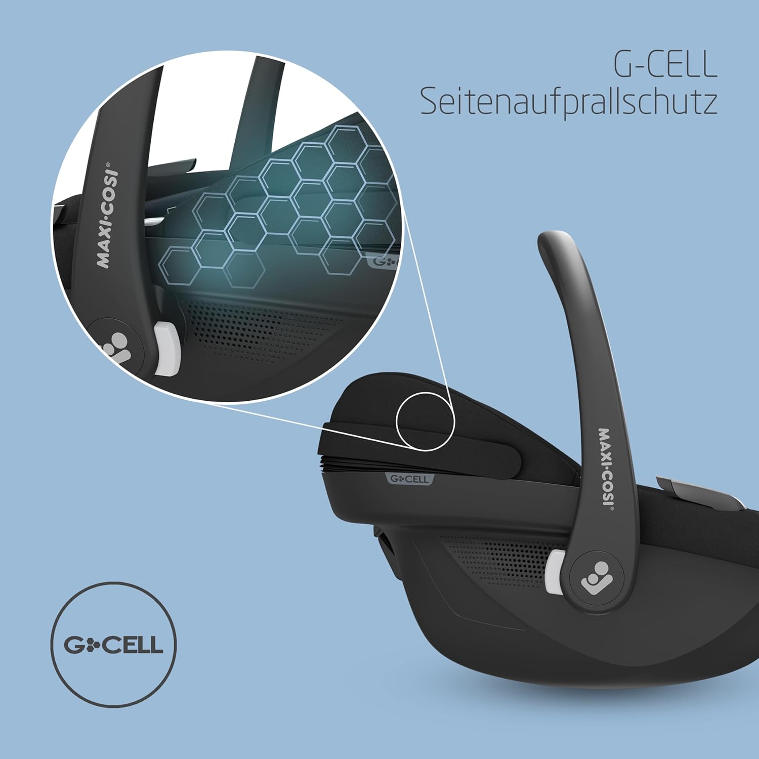 Maxi-Cosi Pebble 360 Pro, Seggiolino auto reclinabile SlideTech, da 0 a 15 mesi, da 0 a 13 kg, da 40 a 87 cm, per i seggiolini auto girevoli FamilyFix 360 Pro, G-CELL Side Impact Protection, Tonal Graphite