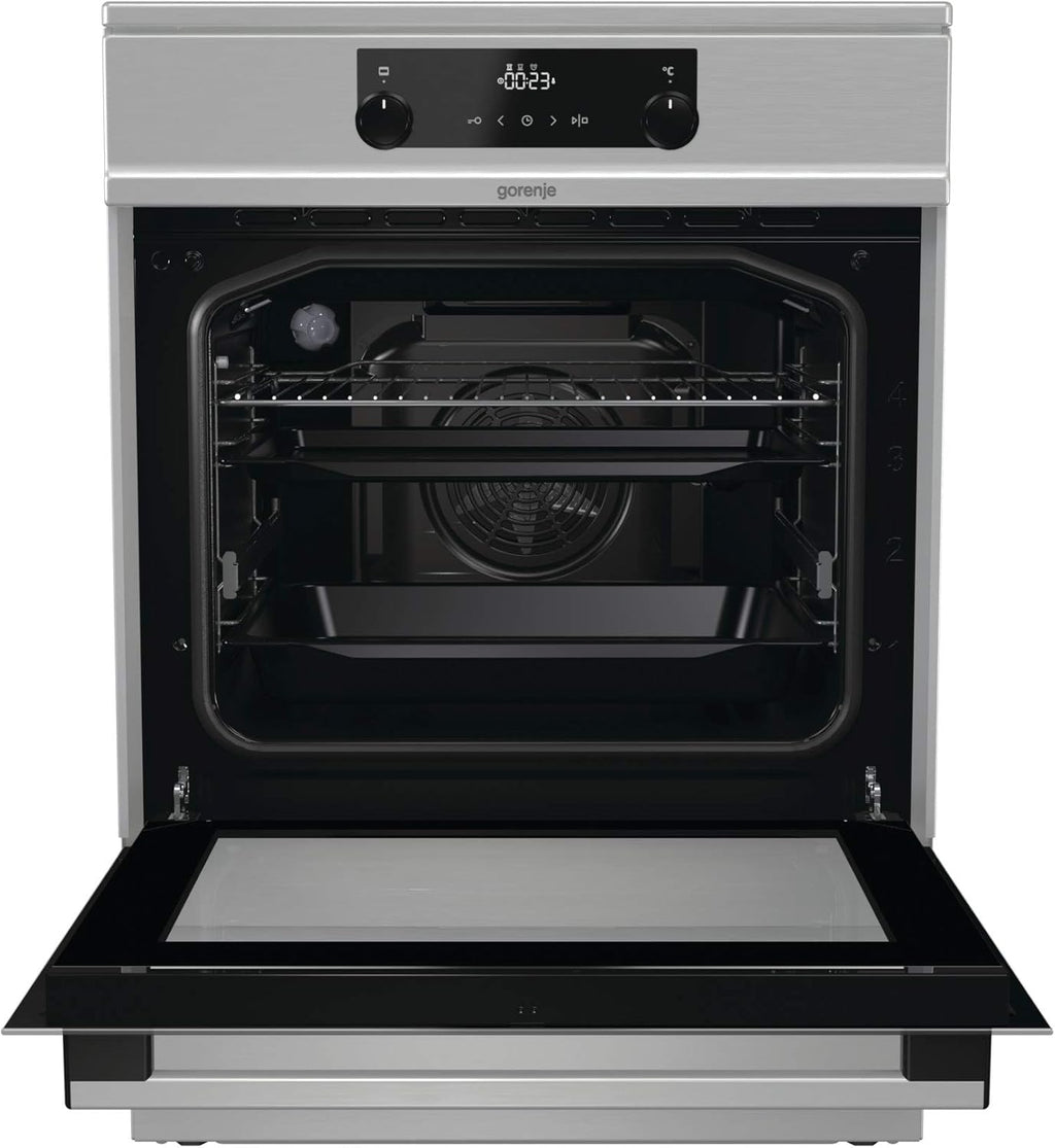 Gorenje GEIT5C61SPG Cucina indipendente con piano cottura a induzione, 50 cm, 70 litri, argento, PerfectGrill, AirFry, FrozenBake, Pizza Mode 300°C, AquaClean, Made in Europe, inox