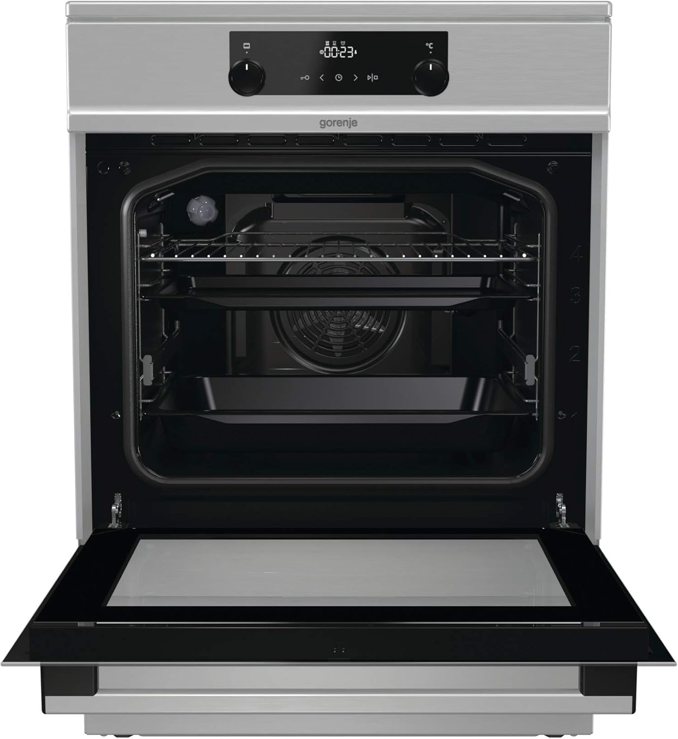 Gorenje GEIT5C61SPG Cucina indipendente con piano cottura a induzione, 50 cm, 70 litri, argento, PerfectGrill, AirFry, FrozenBake, Pizza Mode 300°C, AquaClean, Made in Europe, inox