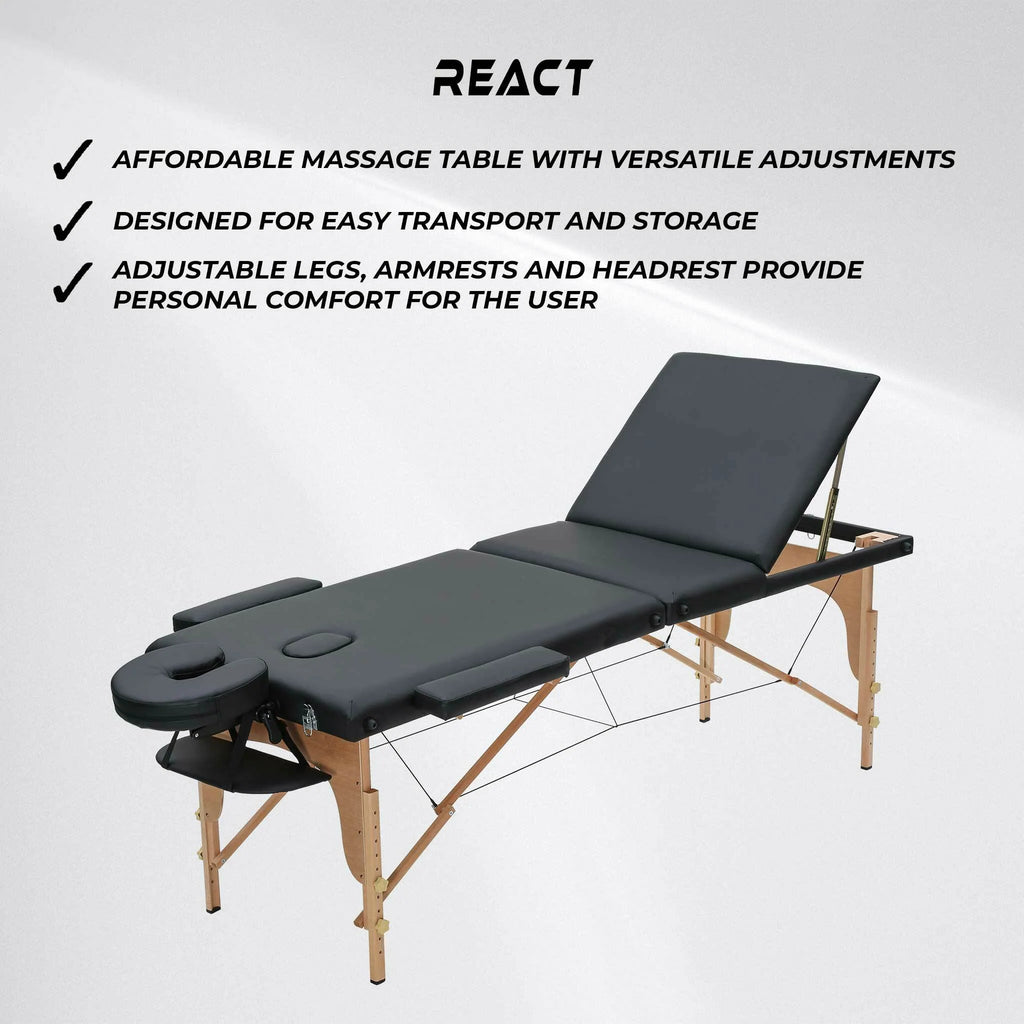 Lettino da massaggio React P300 nero