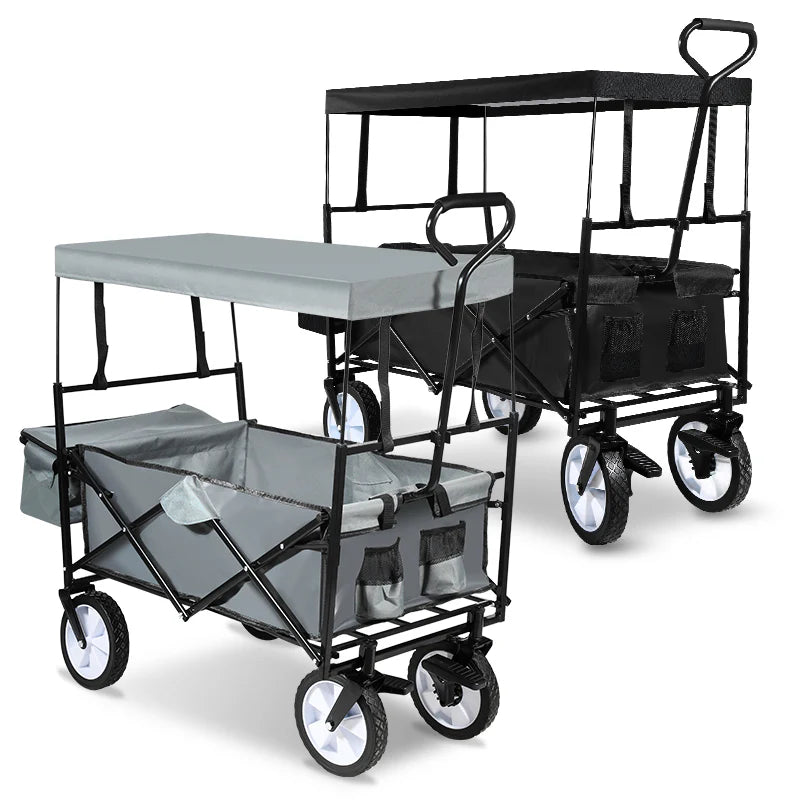 Carrello Pieghevole da Trasporto Sonnewelt Bollerwagen con Tetto, Portata 80 kg