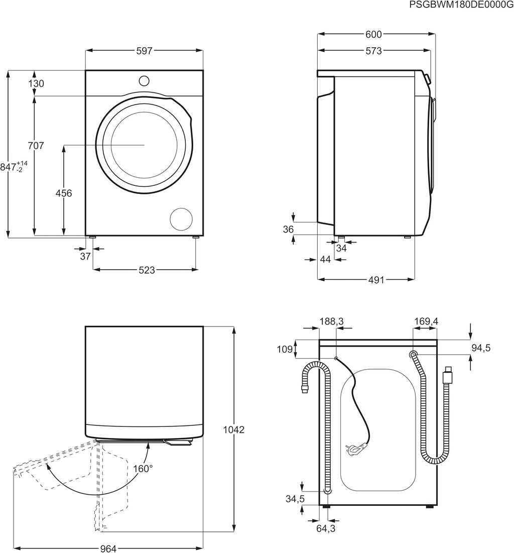 AEG L6AMZ48FL Lavatrice / Serie 6000 con ProSense / Dosaggio automatico / 8,0 kg / 1400 giri/min