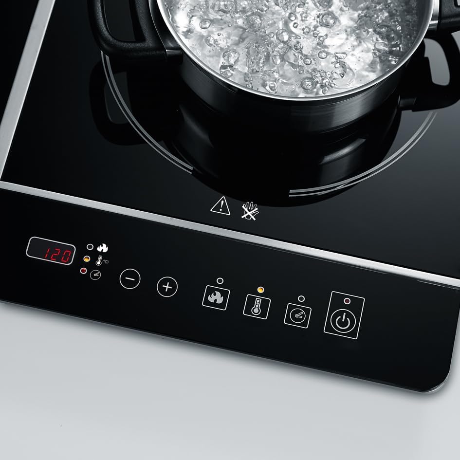 SEVERIN Doppio Fornello a Induzione per Cucina, Ufficio o Campeggio, Piastra di Alta Qualità, Fornello da Campeggio per Due Pentole, nero, 3.400 W, DK 1031