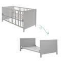 roba Lettino combinato 70 x 140 - Lettino con sbarre regolabile in 3 altezze - 3 pioli rimovibili - Lettino trasformabile in letto junior - Legno color tortora