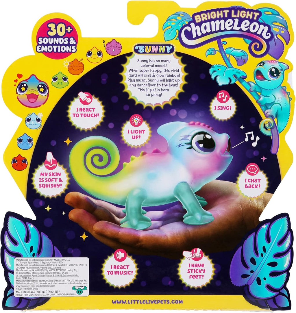 Little Live Pets Chamleon Sunny, leuchtendes, interaktives Chamleon mit Farbwechselfunktionen, über 30 Gerusche, viele Verschiedene Stimmungen, wiederholt Worte, mit Takterkennung., 26364