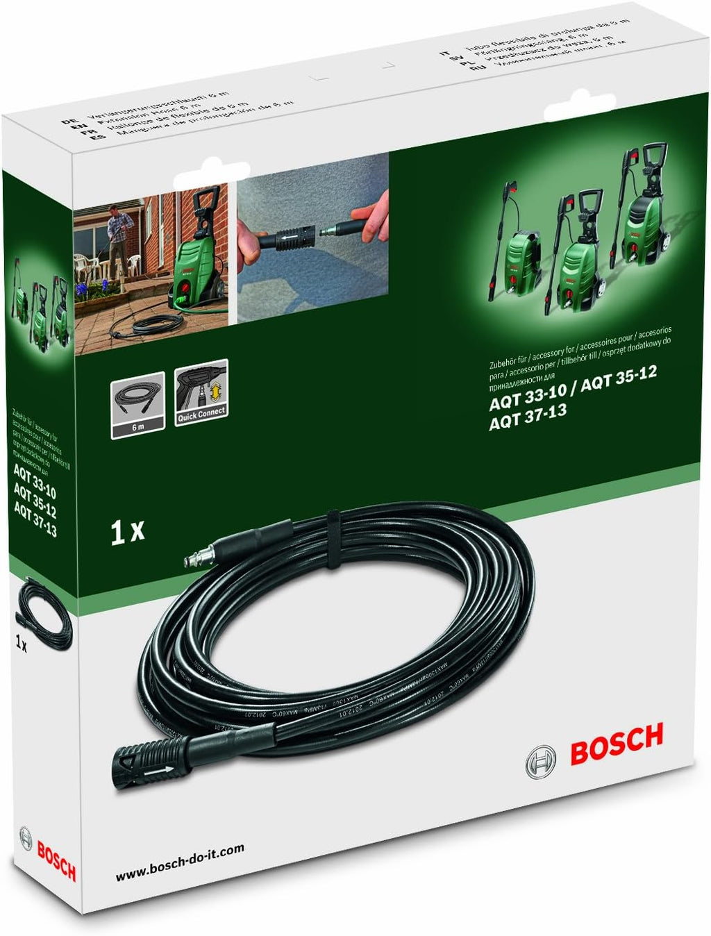 Idropulitrice Bosch EasyAquatak 120 - 1500 Watt, 120 bar, accessori versatili, design compatto, inclusi tubo e ugelli