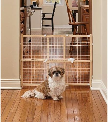 MidWest Homes for Pets Barriera/Cancelletto di Sicurezza per Animali Domestici, Modello 2944WWM-2, Altezza 112 cm, Estensibile da 74 a 127 cm di Larghezza, Grande, in Legno