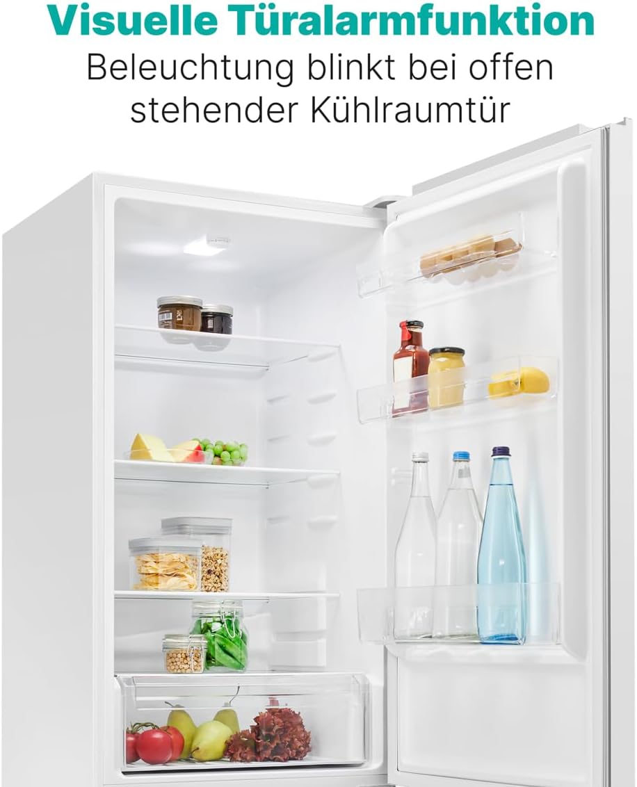 Combinazione frigo-congelatore Bomann®, capacità netta 269 L - Frigorifero: 198 L | Congelatore: 71 L, a risparmio energetico, silenzioso 39 dB, LED, porta reversibile, Altezza: 180 x Larghezza: 55 x Profondità: 55,8 cm - KG 184.1 bianco