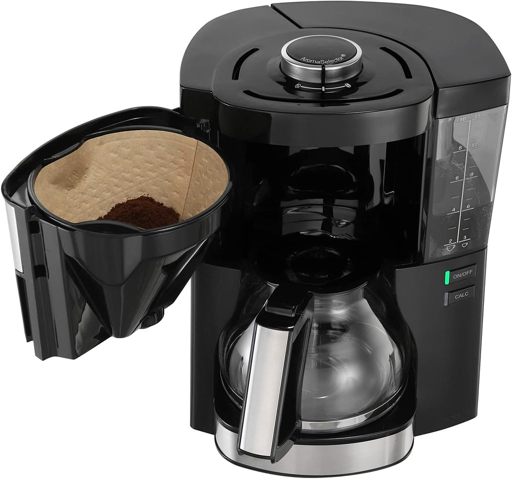 Melitta Look Perfection - Macchina da caffè con filtro - con caraffa termica - sistema antigoccia - 10 tazze - Nera (1025-16)