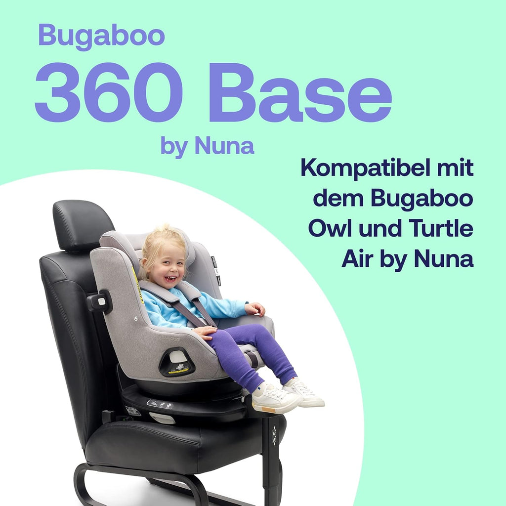 Base ISOFIX a 360 gradi Bugaboo by Nuna per seggiolini auto Owl e Turtle Air, dalla nascita fino a 4 anni o da 0 a 18 kg, orientabile in avanti o all'indietro, installazione sicura