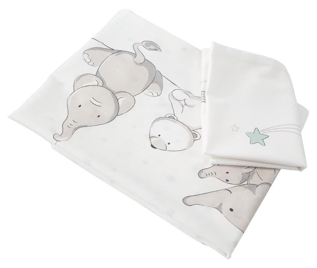 roba Babywiege 40 x 90 cm Adam & Eule - Stubenwagen & Wiege mit Rollen - Bett Set komplett mit Feststellfunktion - Inkl. textiler Ausstattung - Holz weiß