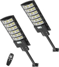 Sararoom 600W Straßenlaterne Solar Wegeleuchte, 594LEDs Solarlampe mit Bewegungsmelder, 6500K Wandleuchten mit Fernbedienung - IP65 Straßenlampe Außen Sicherheitsleuchte für Garten Garage Hof,4Pack