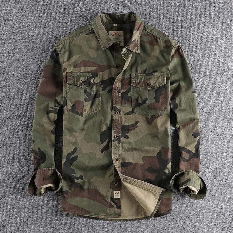 Clark - Camouflage-Langarmhemd