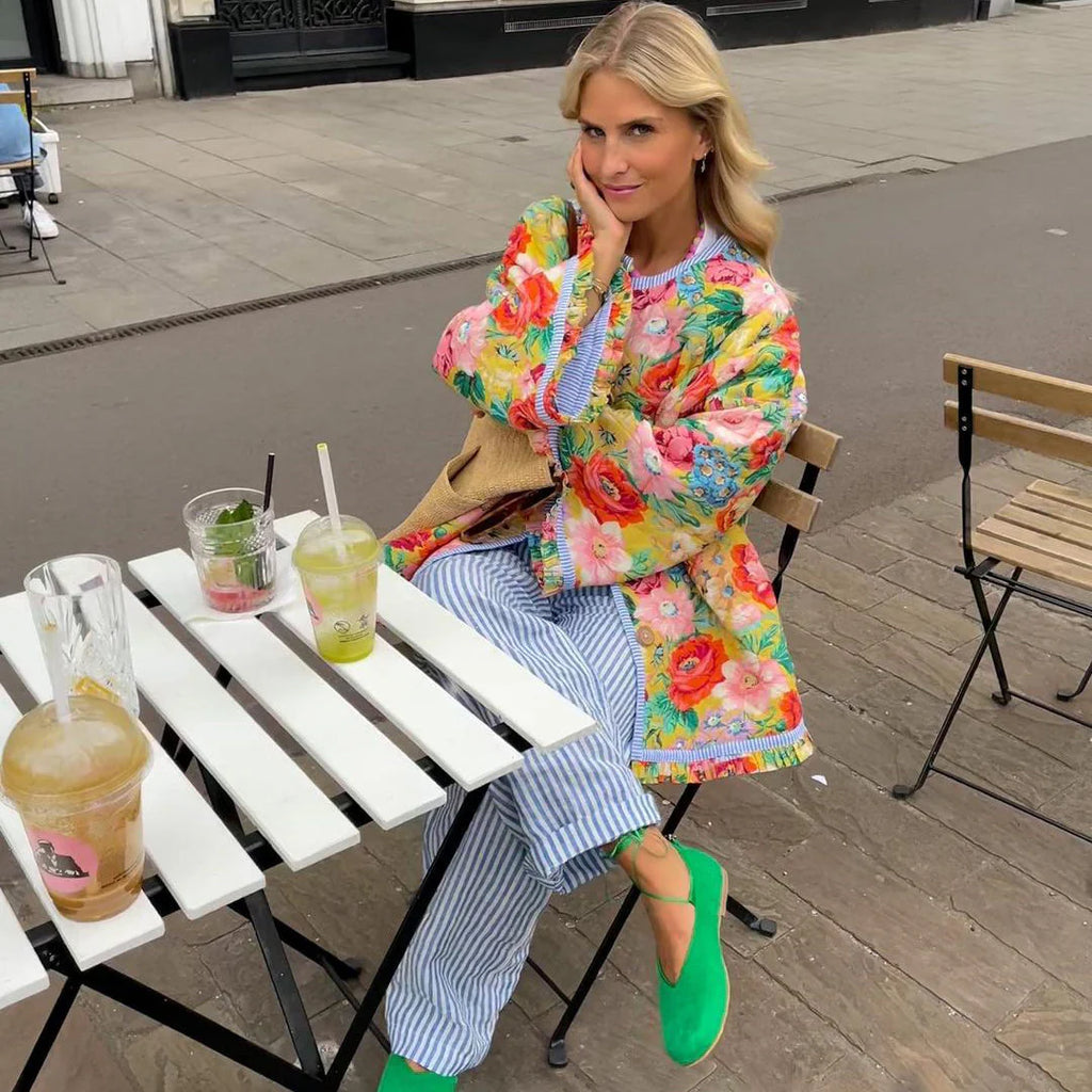 Blazer stampato a fiori da donna