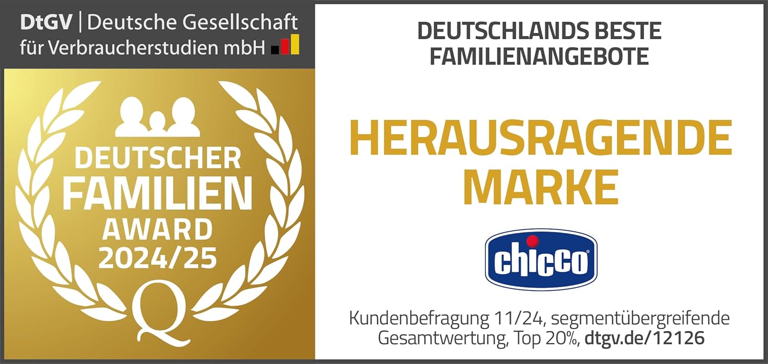 Chicco, Glee, Kinderwagen ab 0 Monate bis 4 Jahre, mit Automatik- und Kompaktverschluss, Ausziehbares Verdeck mit Lichtschutzfaktor 50+ und Regenschutz, 3-stufig verstellbare Rückenlehne, Beinauflage