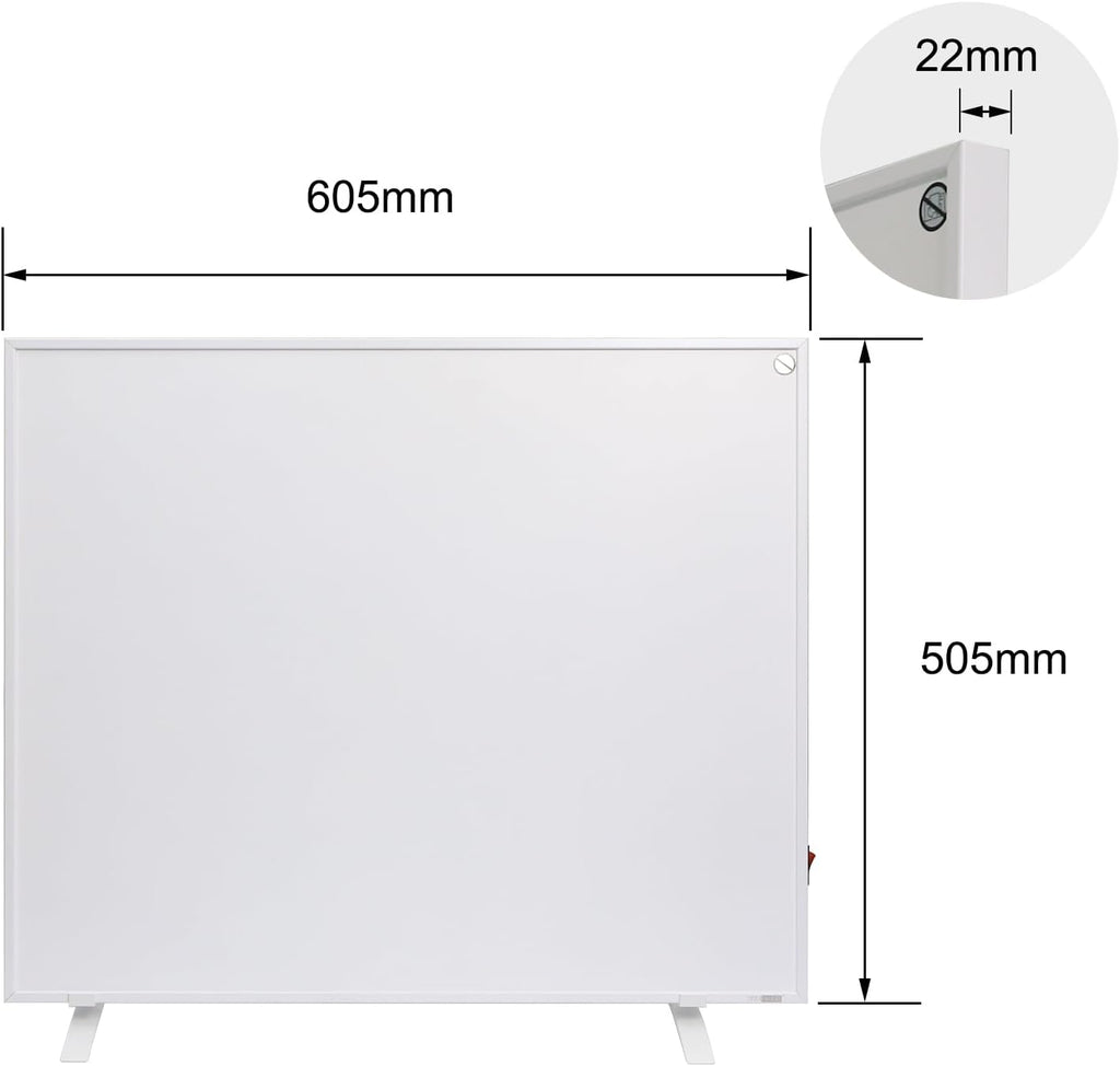 Byecold Riscaldatore a Infrarossi da Pavimento con Piedini 300 Watt, Riscaldamento Elettrico a Infrarossi, Termosifone, Pannello Radiante, Risparmio Energetico, Protezione da Surriscaldamento