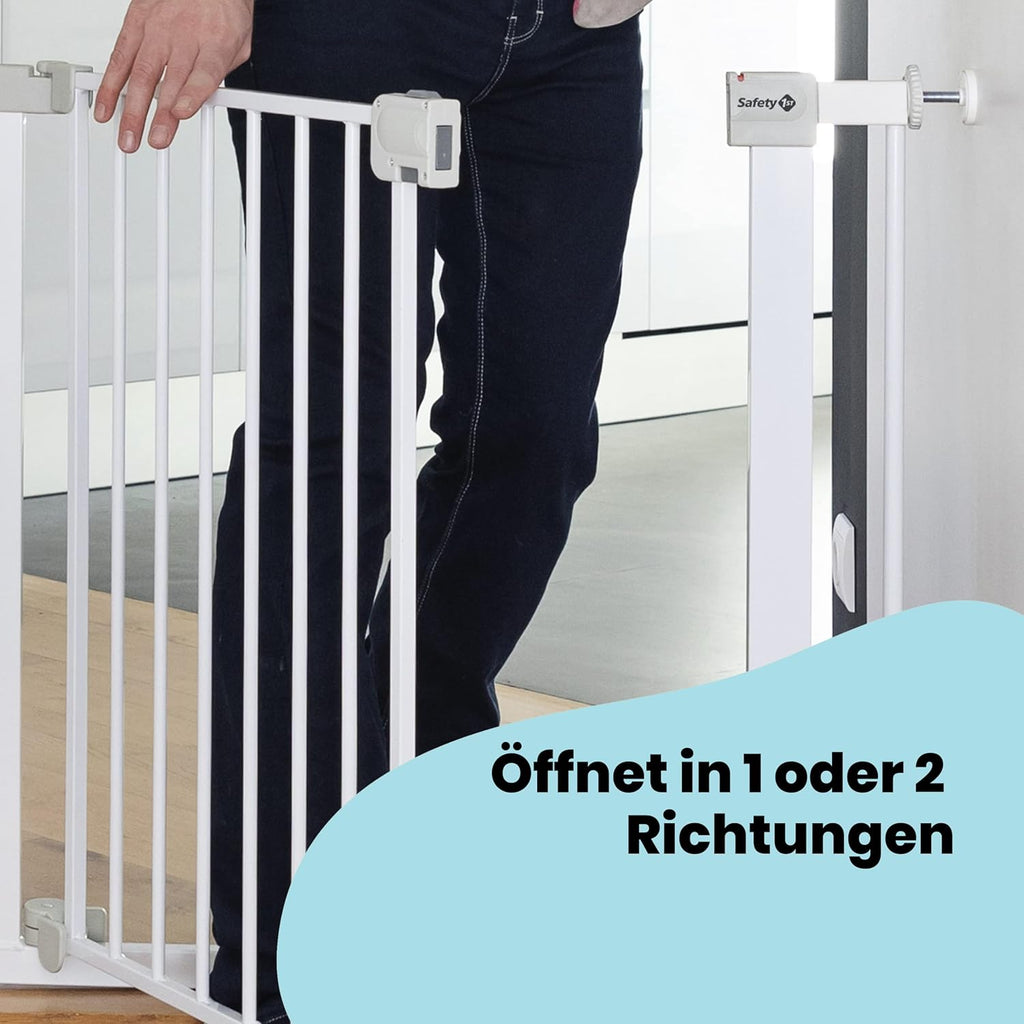 Safety 1st Easy Close Extra Tall, extra hohes (91 cm) Sicherheitsgitter aus Metall, druckfest, ideal für Kinder und Haustiere, mit einer Breite, die sich von 73 auf 80 cm ausdehnen lsst, wei