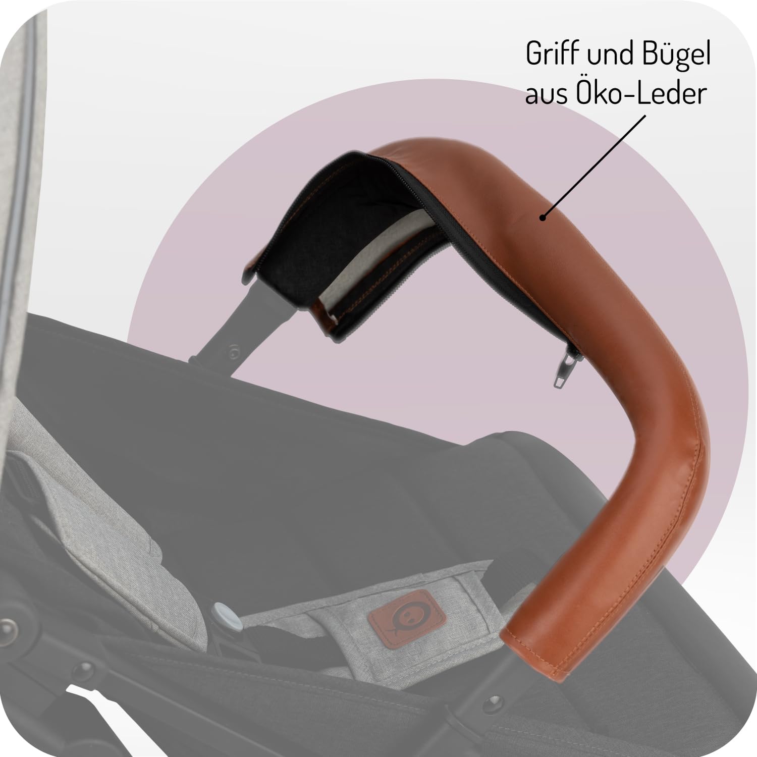 MOMI ESTELLE Kinderwagen für Kinder ab 6 Monat bis zu max körpergewicht von 15 kg, klappbar auf die Maße 65 x 51 x 21 cm, gewicht 7,5 kg, 5-Punkt-Sicherheitsgurt, koffer, grau-gold, Räder 6''/6,5''
