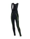 Pantaloncini Ciclismo Lunghi Termici da Uomo con Bretelle Pro Nero - Neon