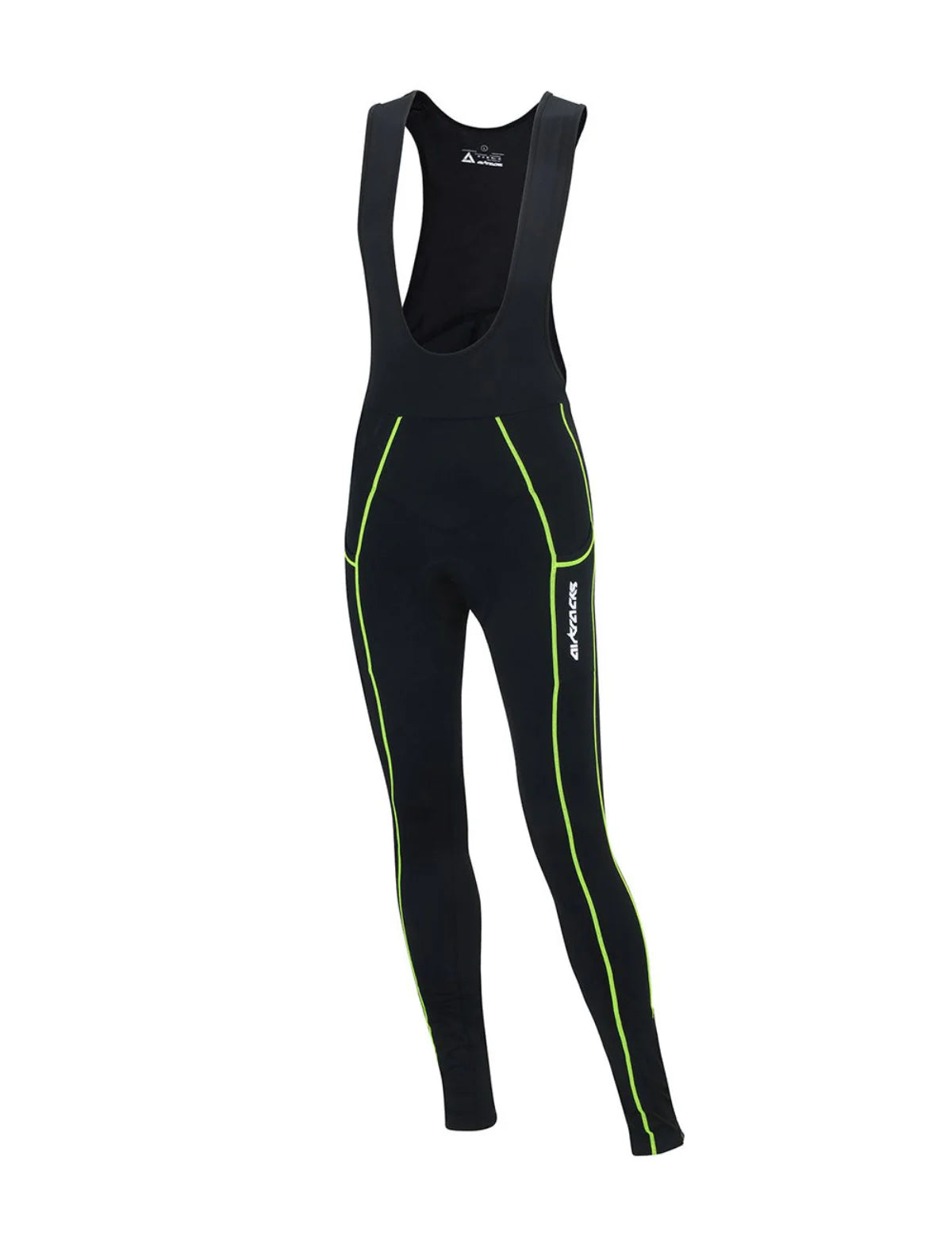 Pantaloncini Ciclismo Lunghi Termici da Uomo con Bretelle Pro Nero - Neon