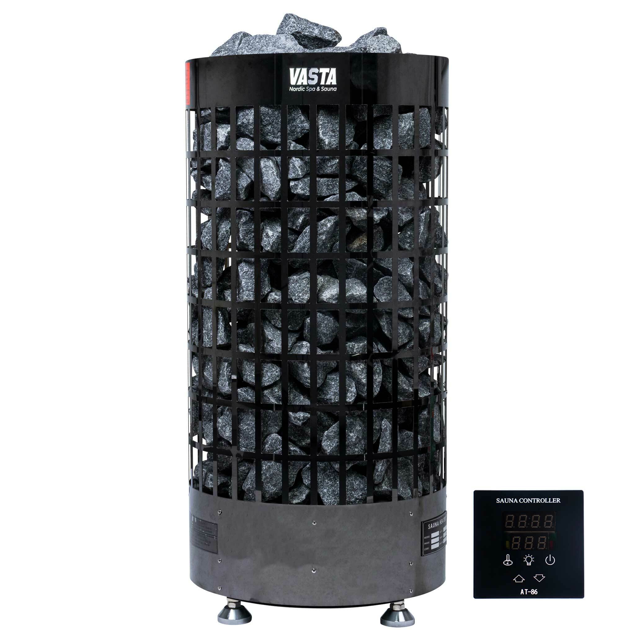 Vasta Stufa elettrica per sauna Ignite 8kW, controllo separato, 7-12m3, acciaio nero