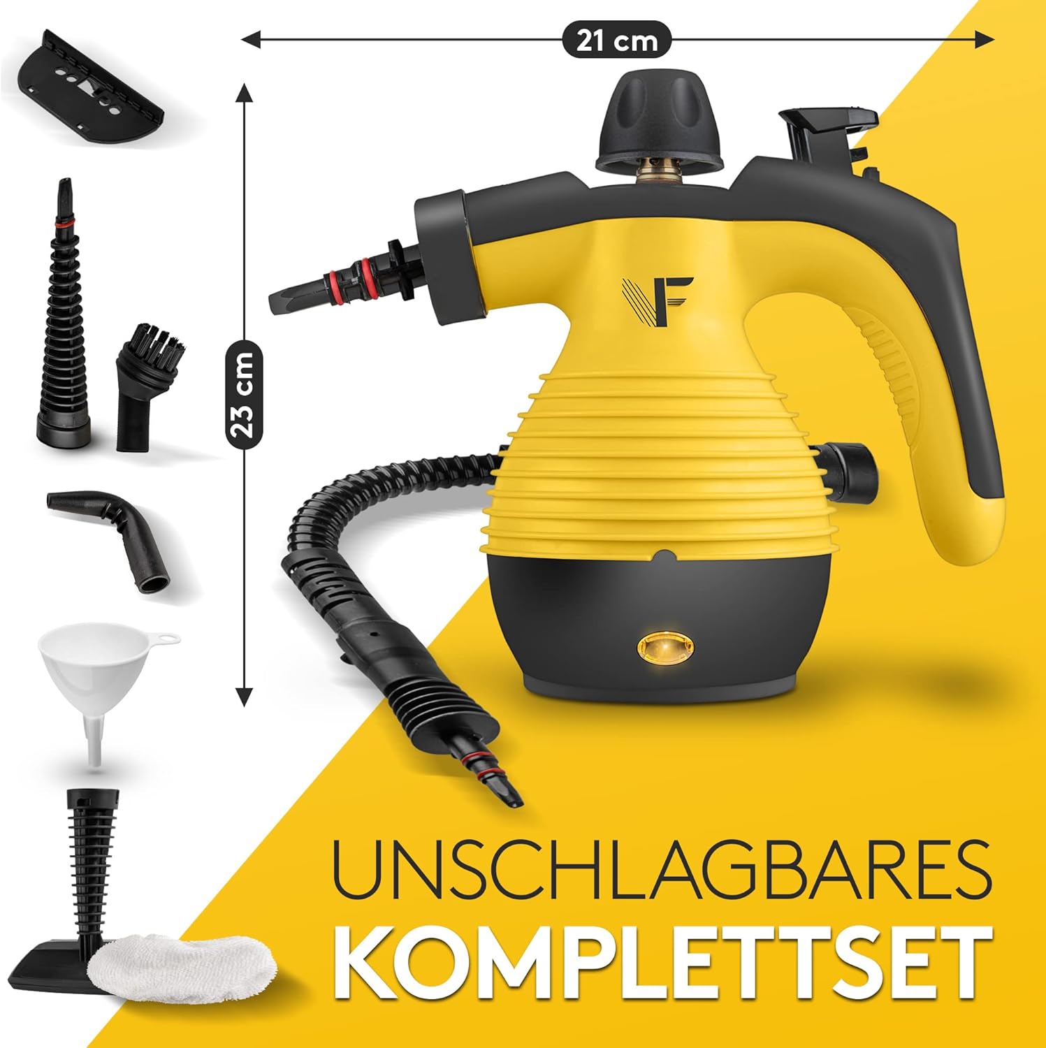 Neighbour's Friend Dampfreiniger Handgert mit vielen Aufstzen 350ml Tank I Leistungsstarker Handdampfreiniger 3,5 Bar I Dampf Gert Fenster mit Dampfregulierung