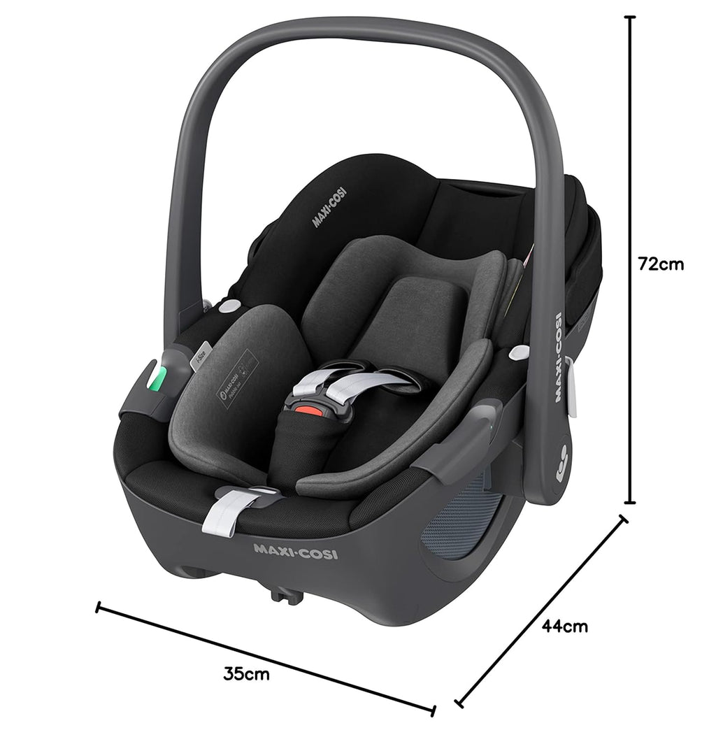 Maxi-Cosi Pearl 360 i-Size baby autositz, autositz 360 grad drehbar, 3 Monate - 4 Jahre (61-105 cm), Drehung mit nur einer Hand, ClimaFlow, Easy-In-Gurt, G-CELL, Authentic Black