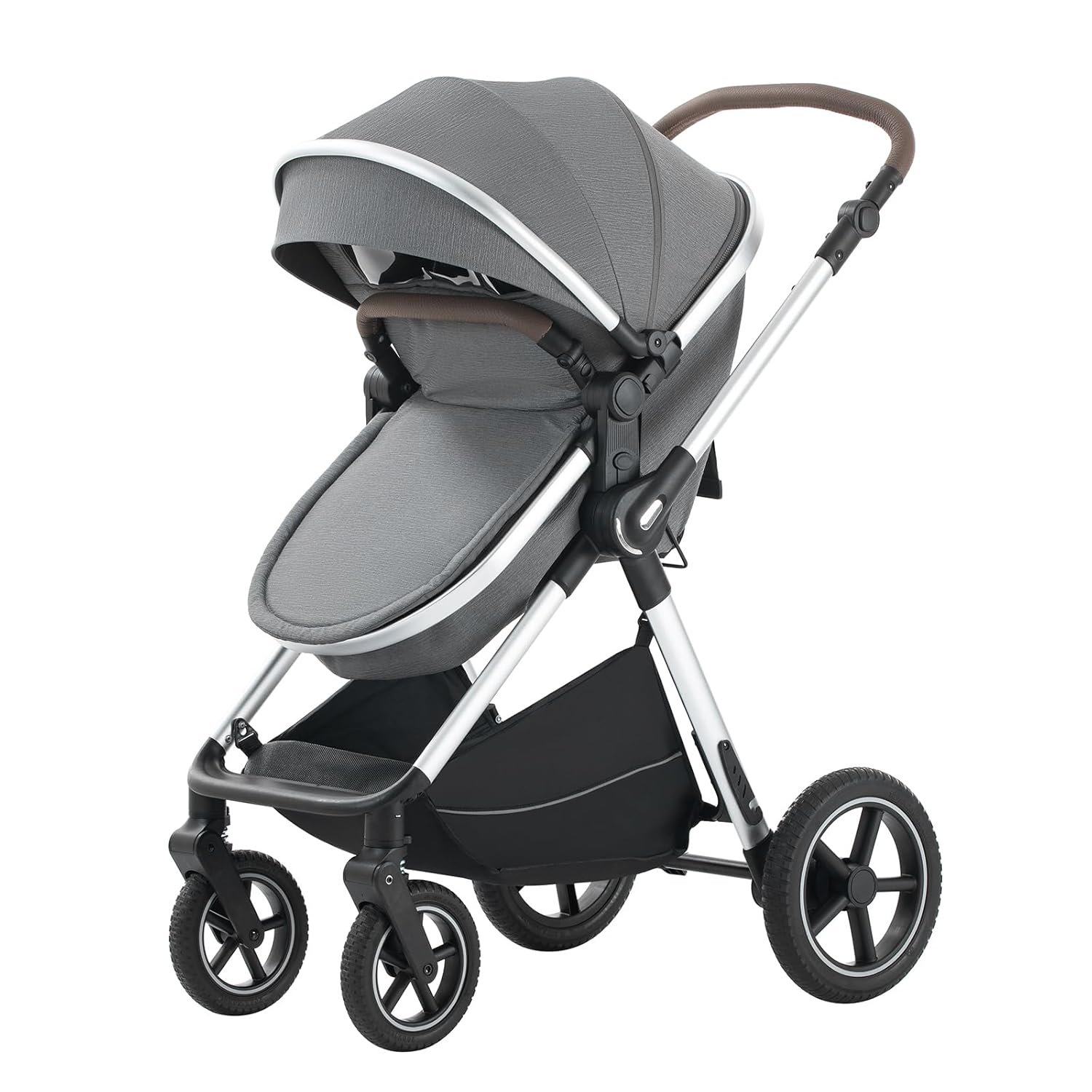 Shineey kinderwagen 3 in 1 Buggy Babybett Komplett Set Einem Klick Zusammenklappbarer Kinderwagen, 3 in 1 KombiKinderwagen Aluminiumrahmen für Neugeborene