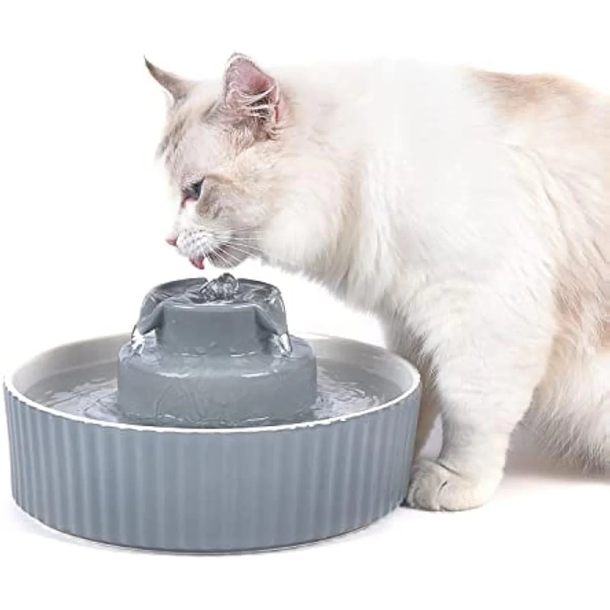 FelineFlow – Stilvolle Katzenfontne aus Keramik für frisches, flieendes Wasser