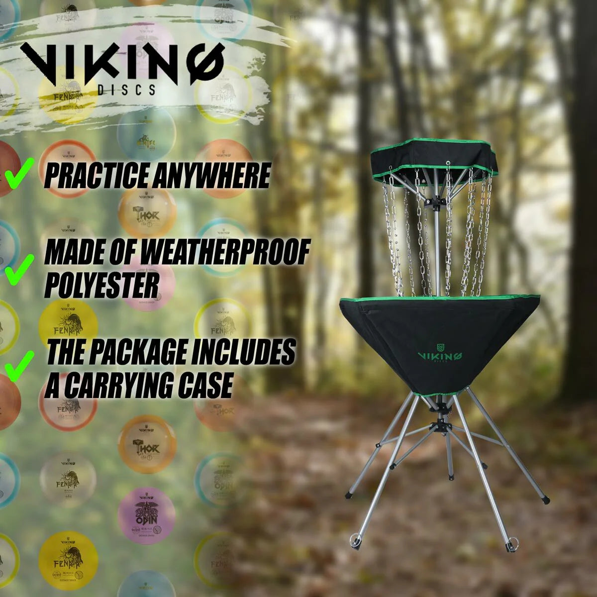 Viking Discs Raid Cesto portatile da disc golf
