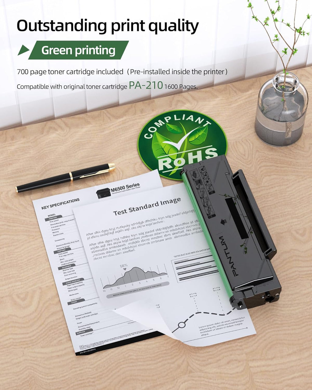 PANTUM M6500NW Multifunktions-Laserdrucker,Drucker Scanner, Kopierer(WLAN, App, Airprint, A4, Schwarz-weiß-Drucker)